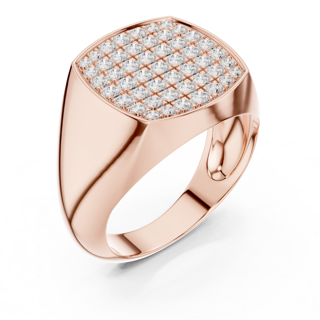 0.70 CT Diamond Cluster Signet Ring for Men