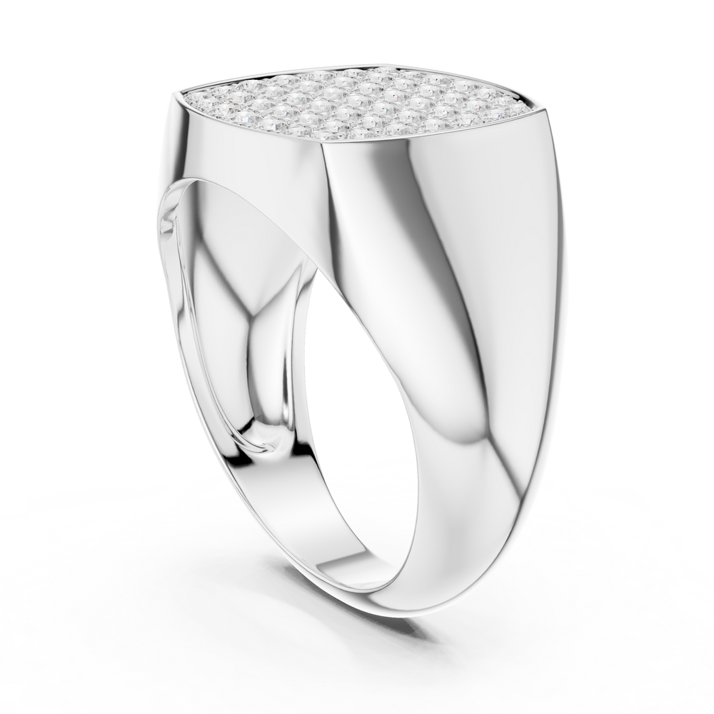 0.70 CT Diamond Cluster Signet Ring for Men
