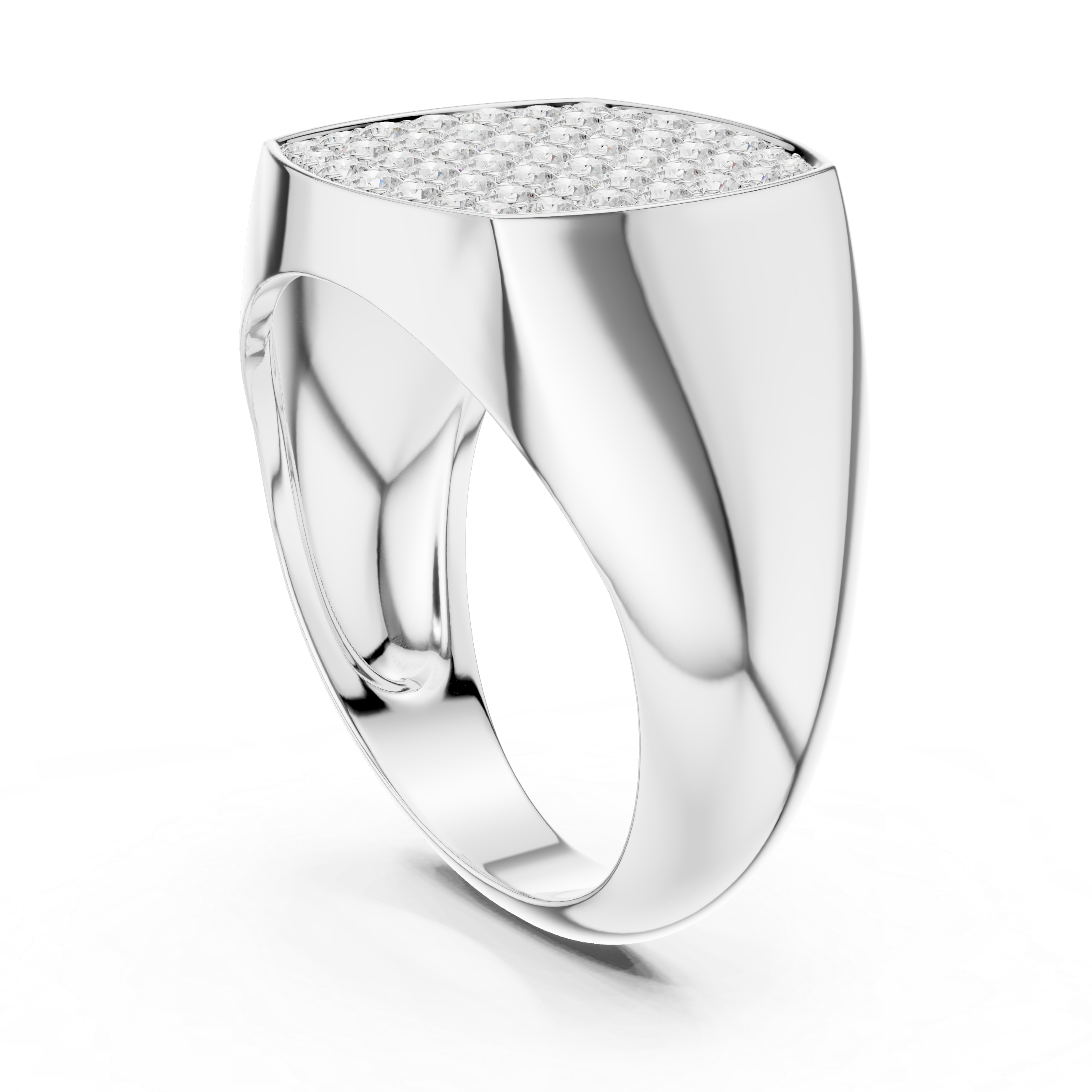 0.70 CT Diamond Cluster Signet Ring for Men