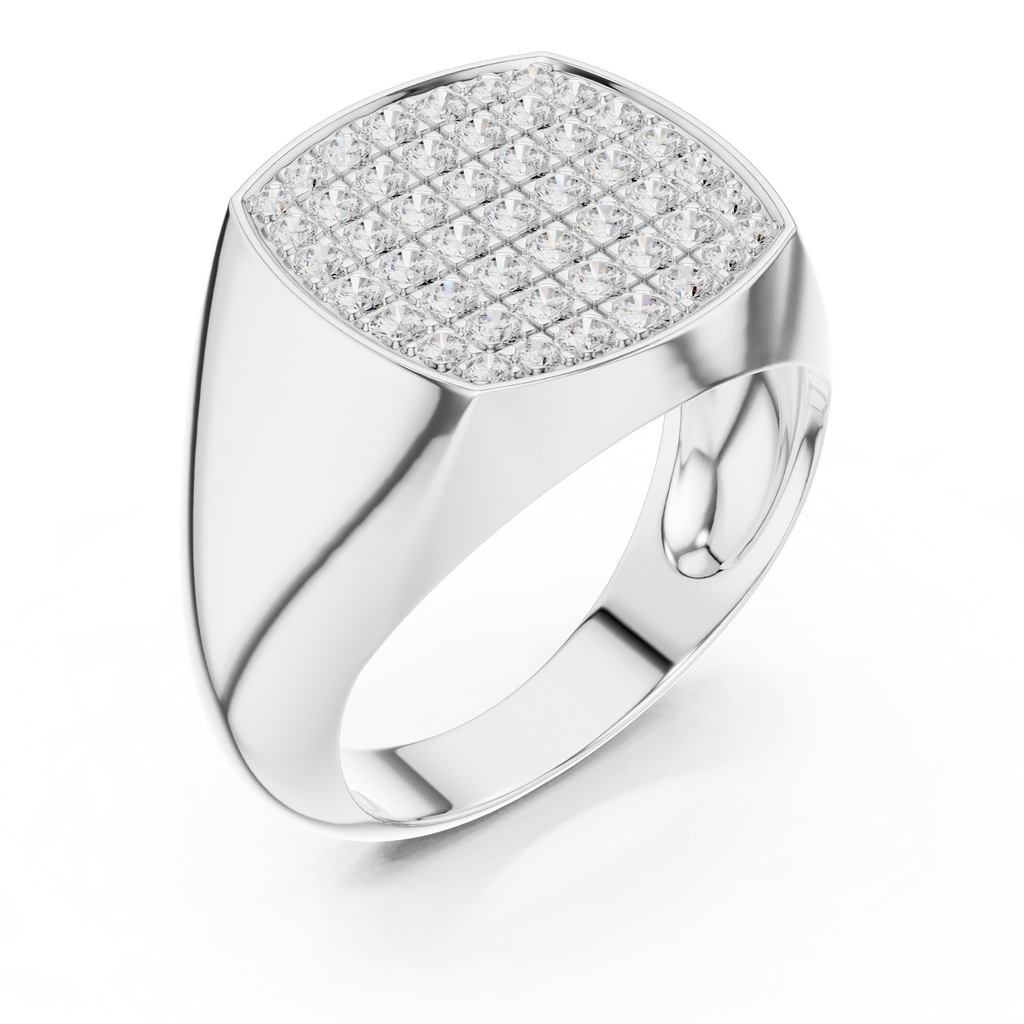 0.70 CT Diamond Cluster Signet Ring for Men