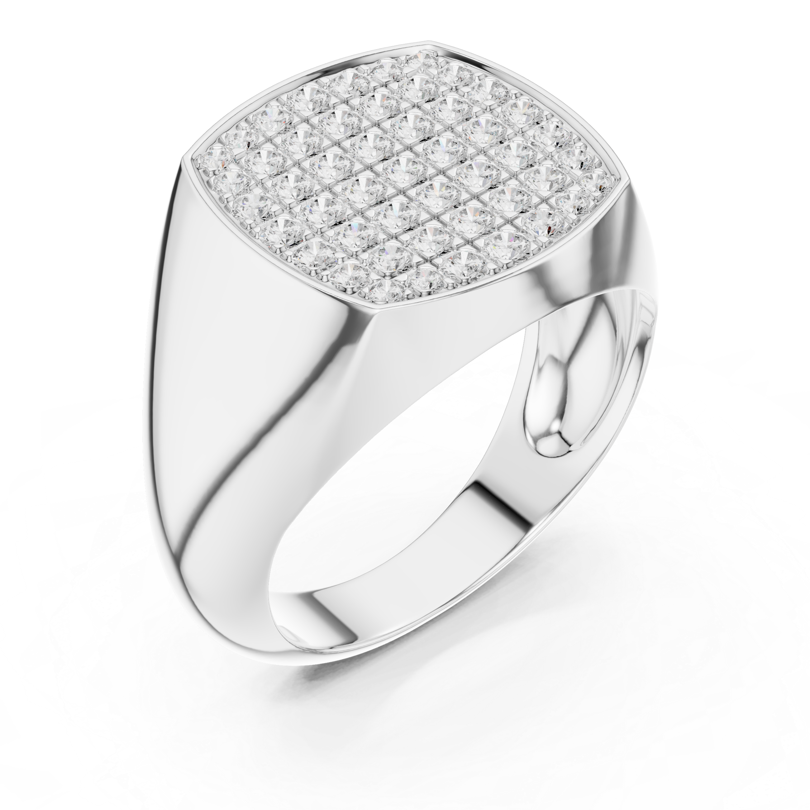 0.70 CT Diamond Cluster Signet Ring for Men