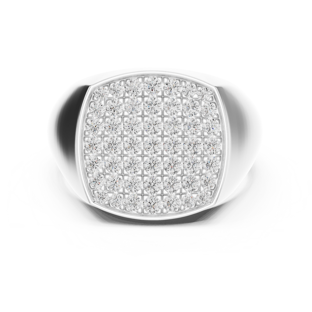 0.70 CT Diamond Cluster Signet Ring for Men