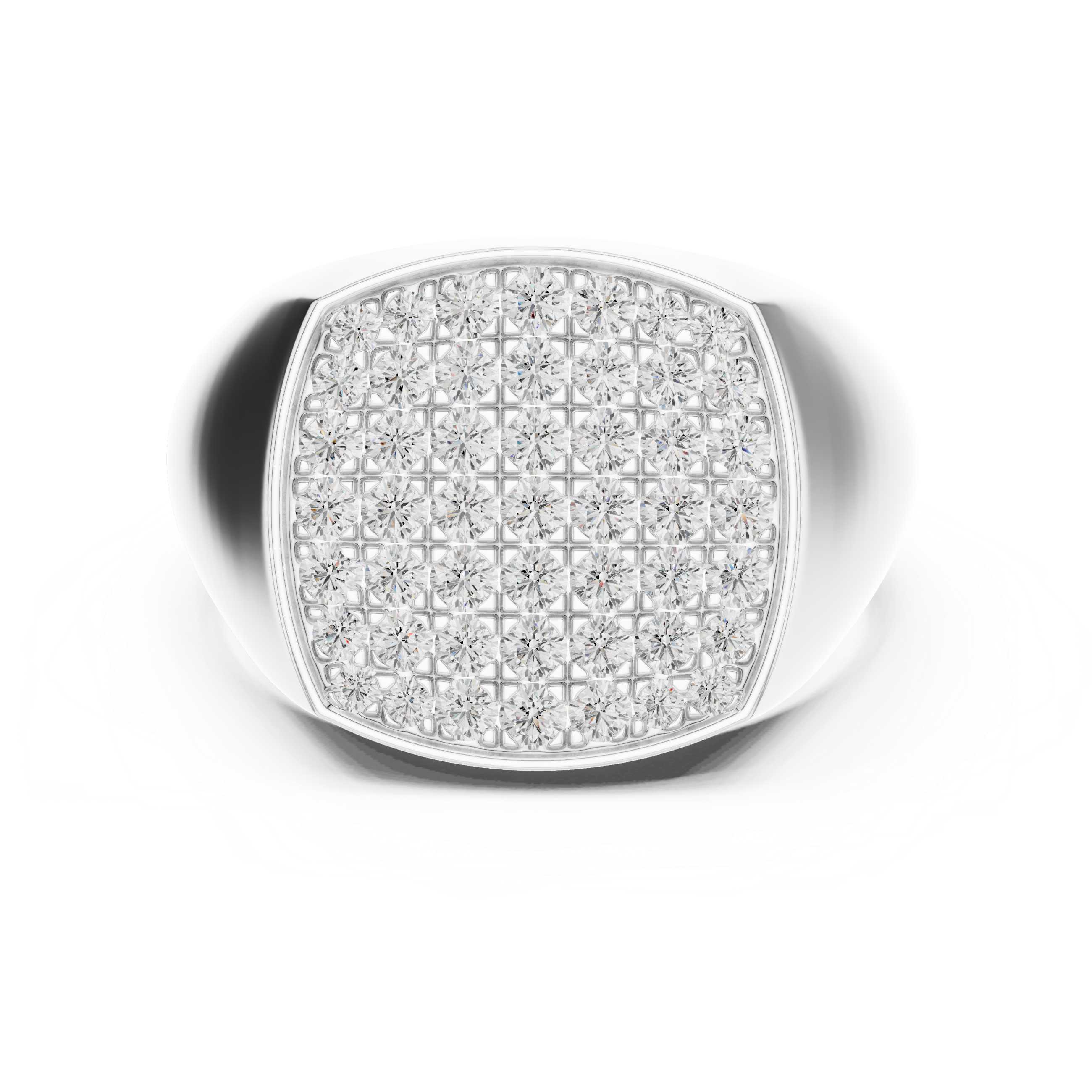 0.70 CT Diamond Cluster Signet Ring for Men