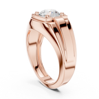 Round Diamond Men's Signet Ring