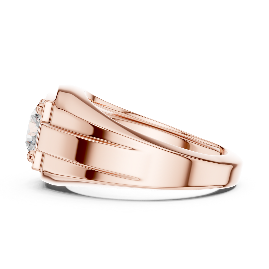 Round Diamond Men's Signet Ring