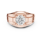 Round Diamond Men's Signet Ring
