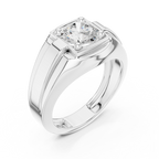 Round Diamond Men's Signet Ring