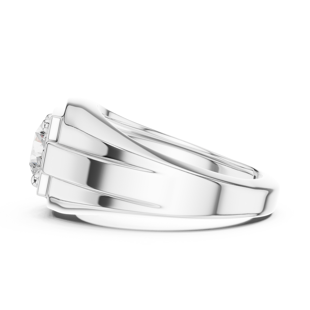 Round Diamond Men's Signet Ring