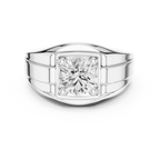 Round Diamond Men's Signet Ring