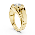 Round Diamond Men's Signet Ring