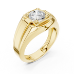 Round Diamond Men's Signet Ring