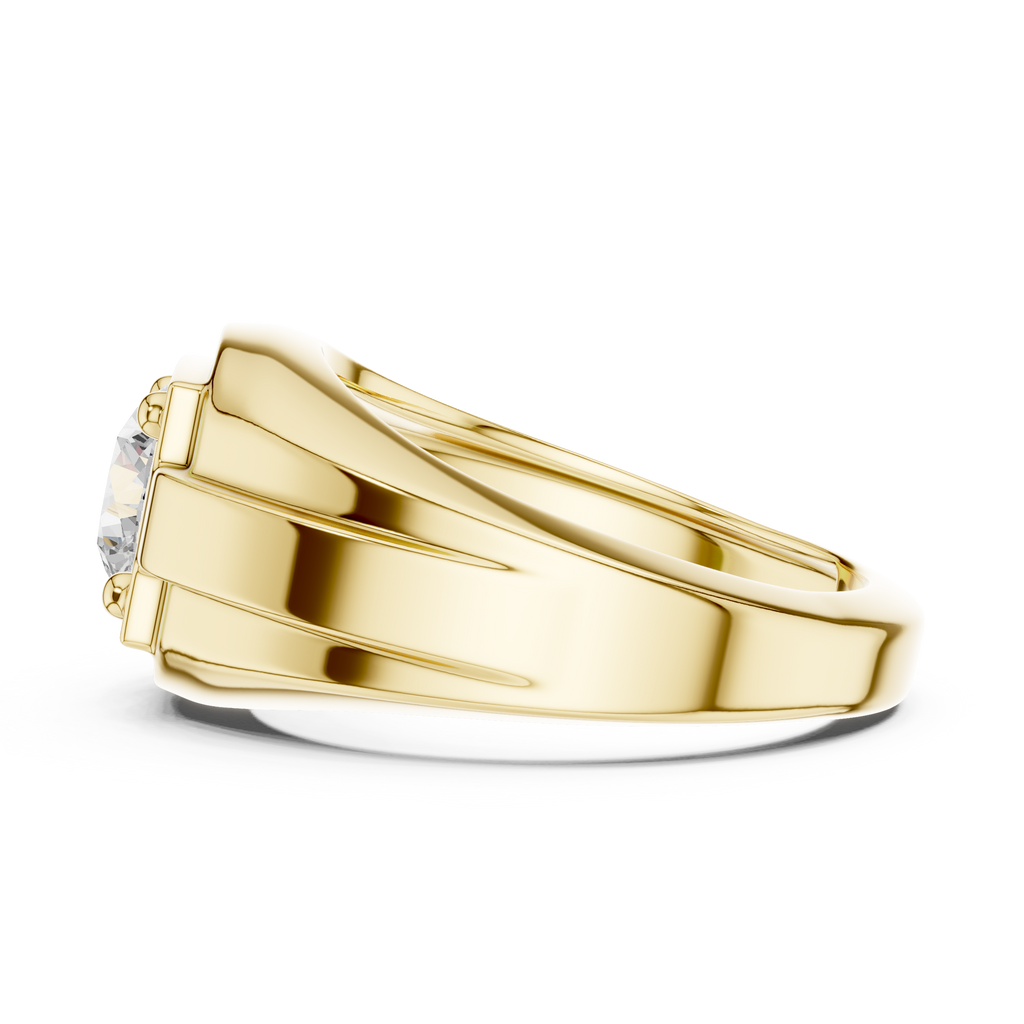 Round Diamond Men's Signet Ring