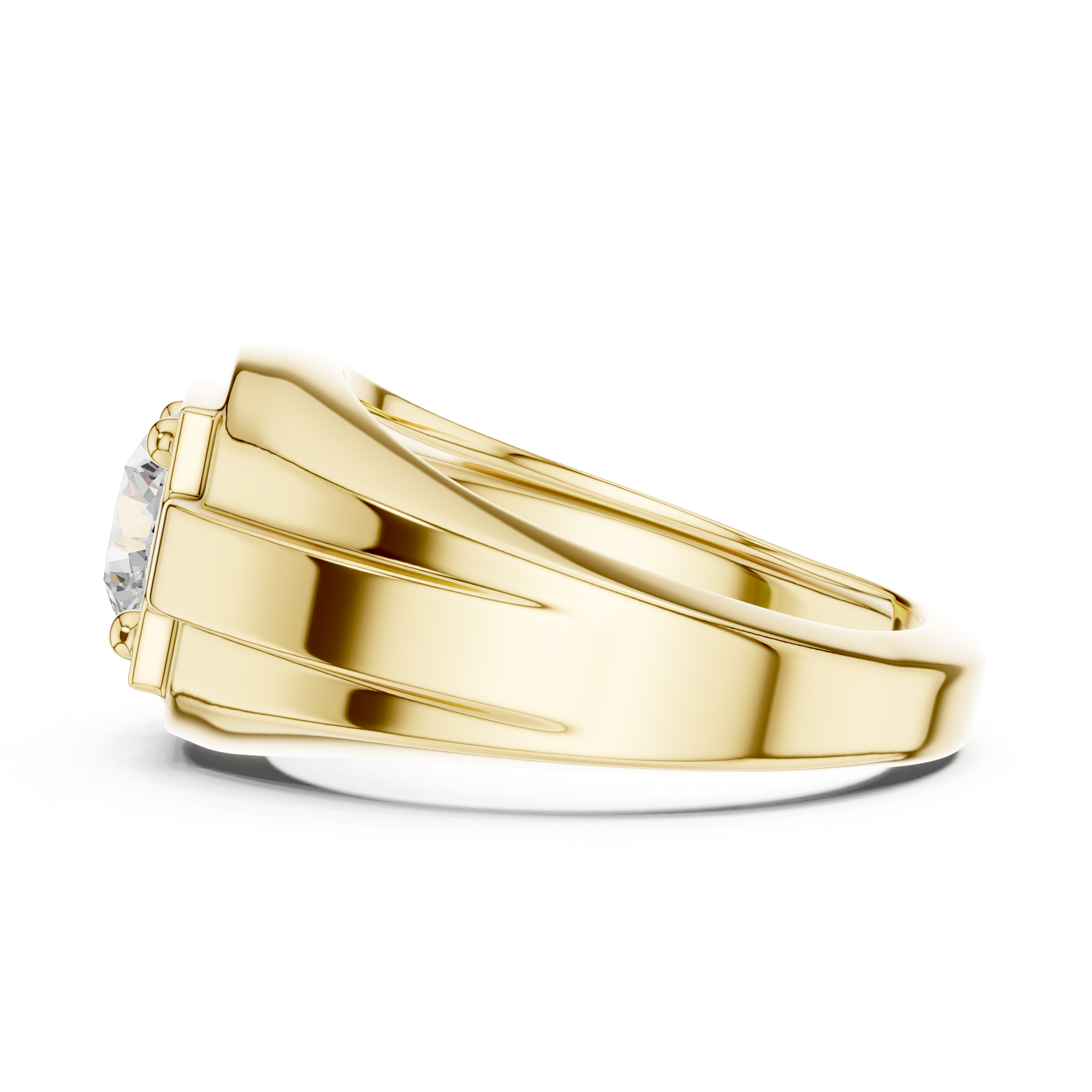 Round Diamond Men's Signet Ring