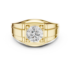 Round Diamond Men's Signet Ring