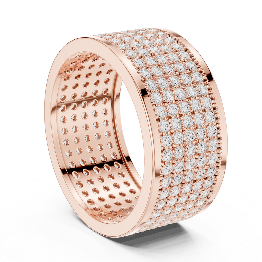 Diamond Pavé Men's Wide Band Ring