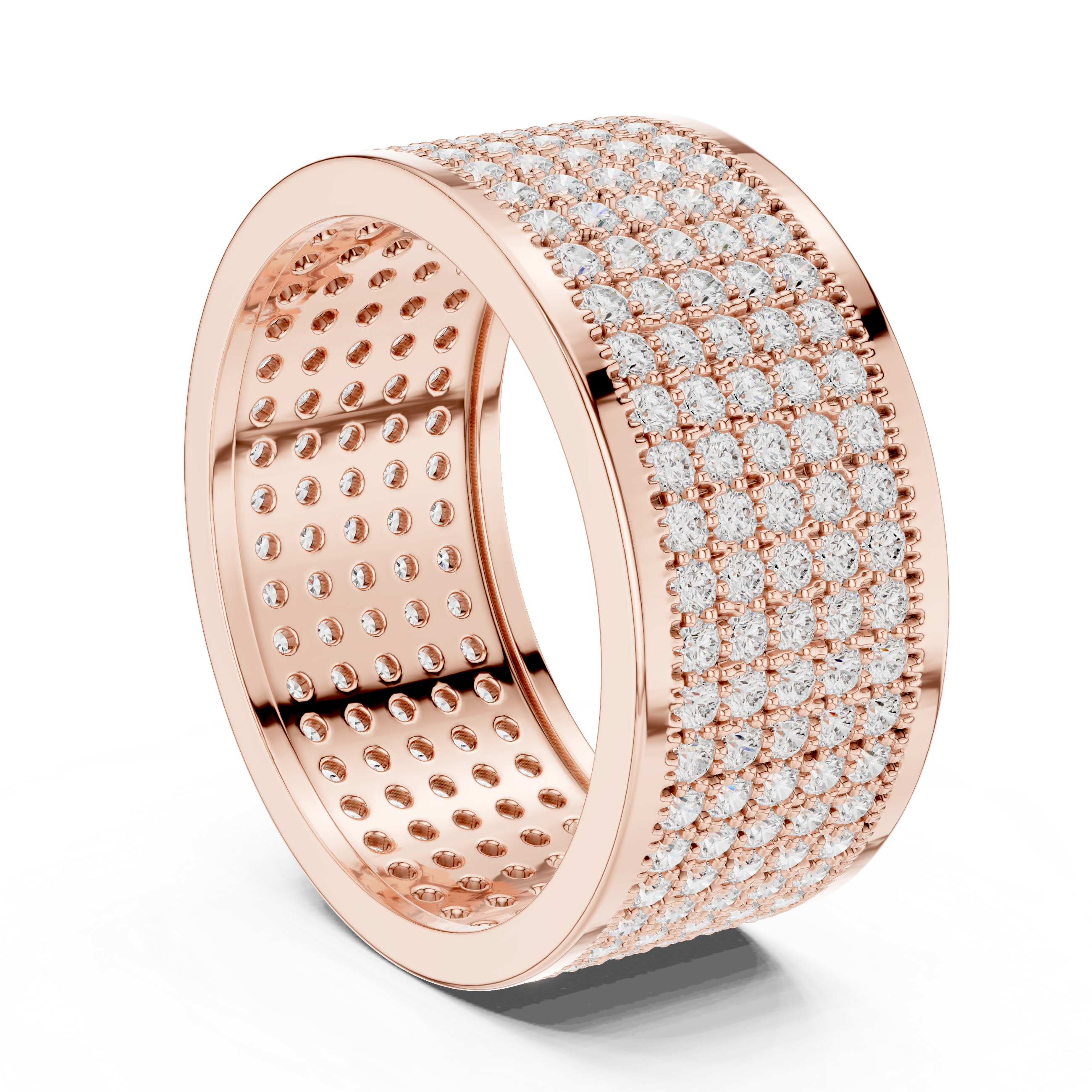 Diamond Pavé Men's Wide Band Ring