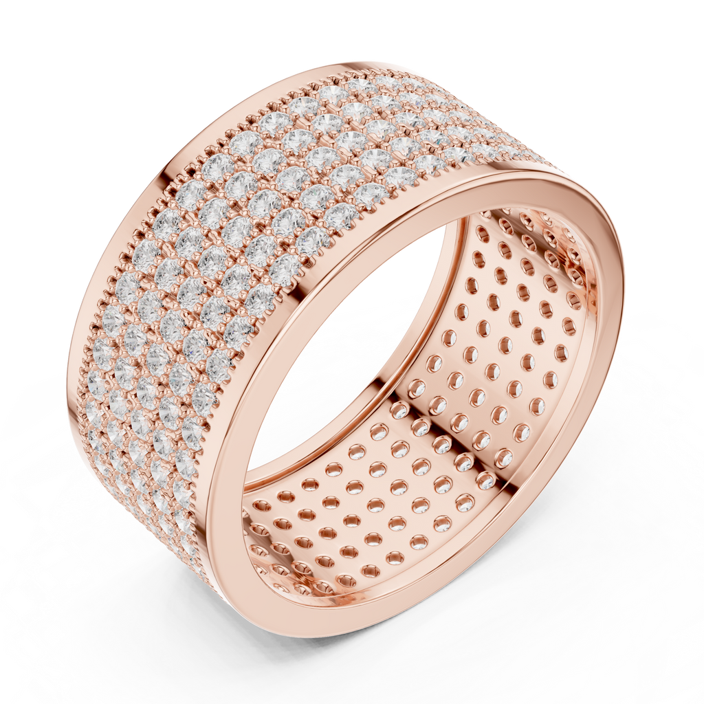 Diamond Pavé Men's Wide Band Ring