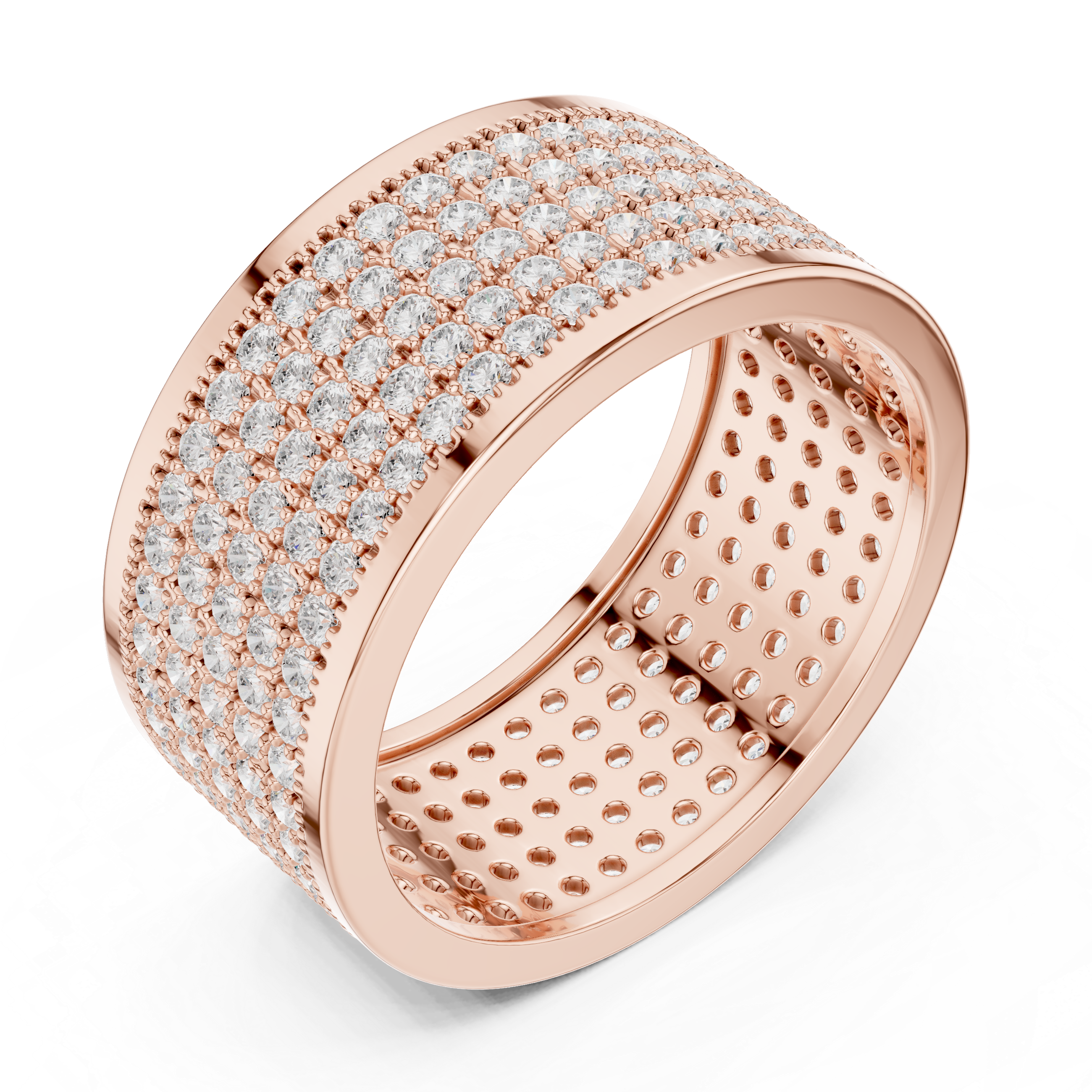 Diamond Pavé Men's Wide Band Ring
