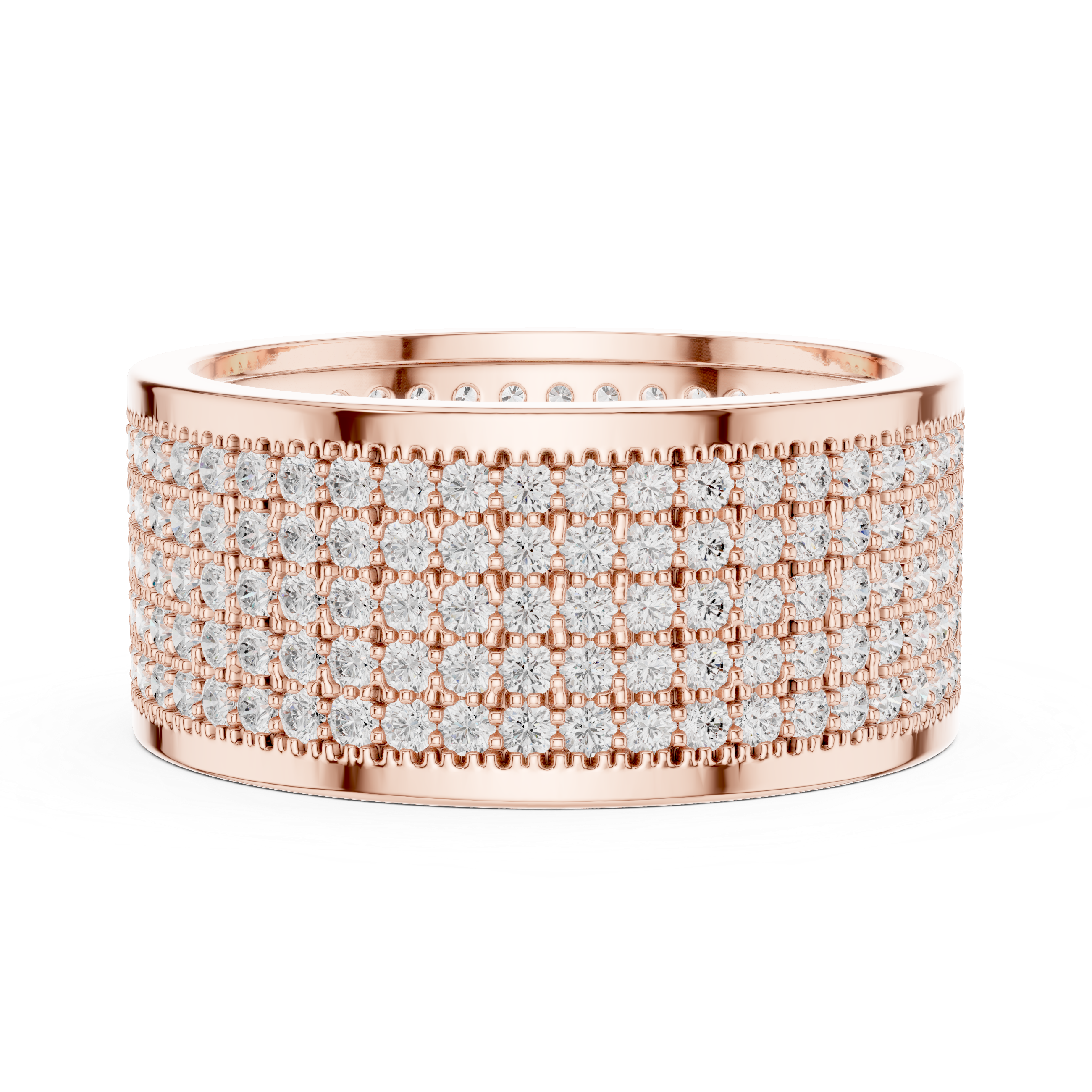 Diamond Pavé Men's Wide Band Ring
