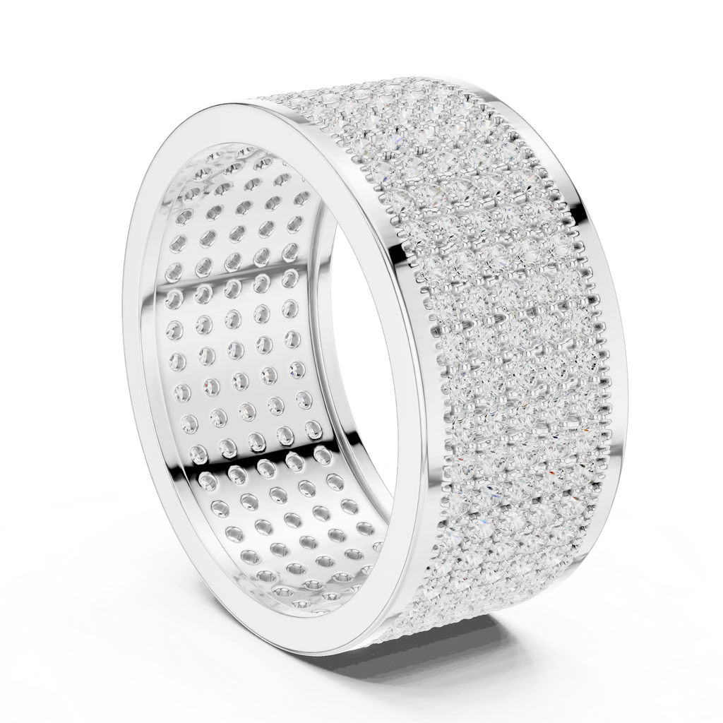 Diamond Pavé Men's Wide Band Ring