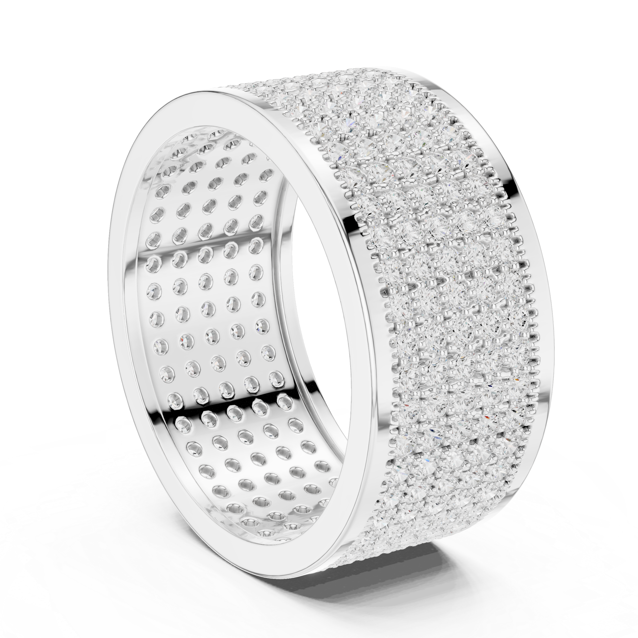 Diamond Pavé Men's Wide Band Ring