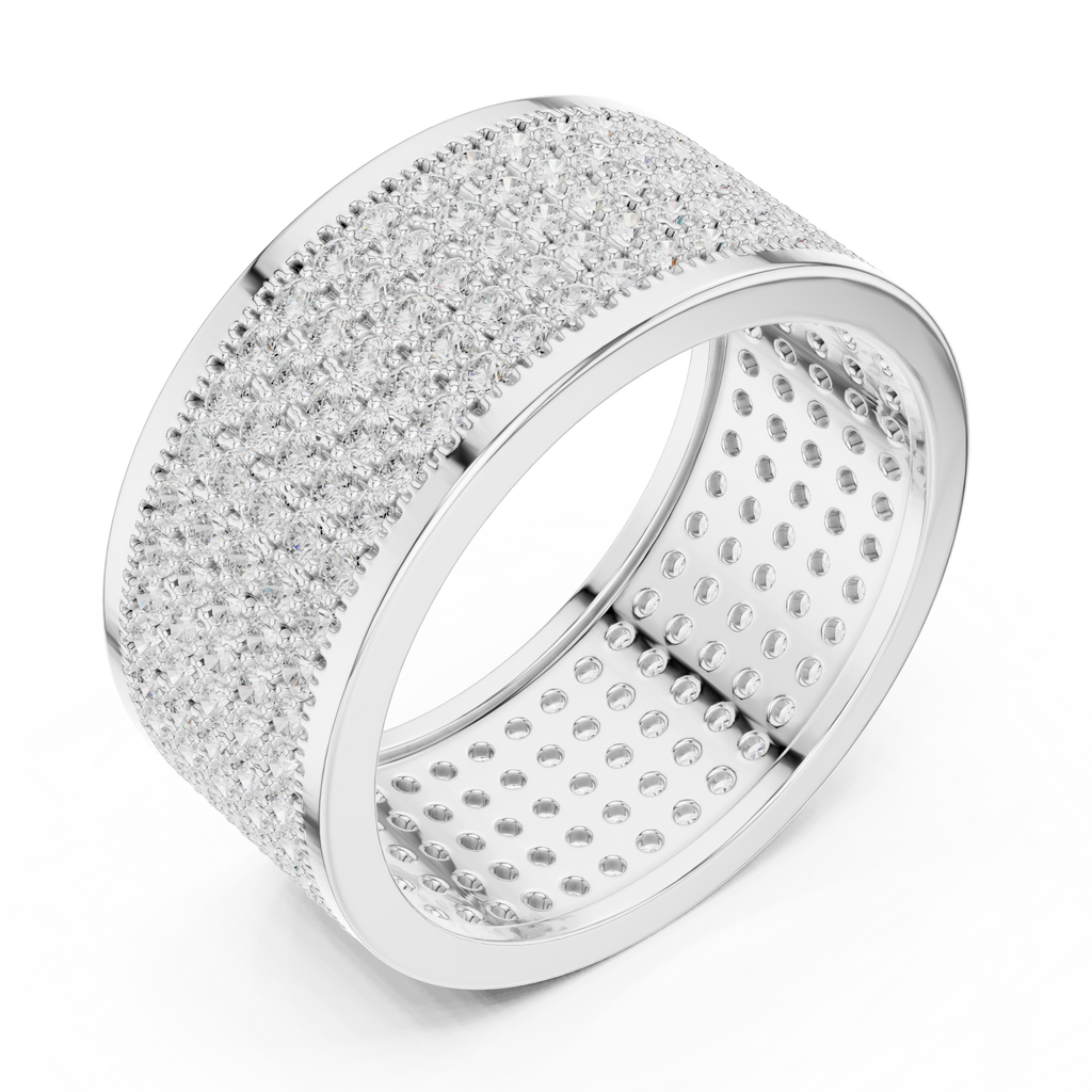 Diamond Pavé Men's Wide Band Ring