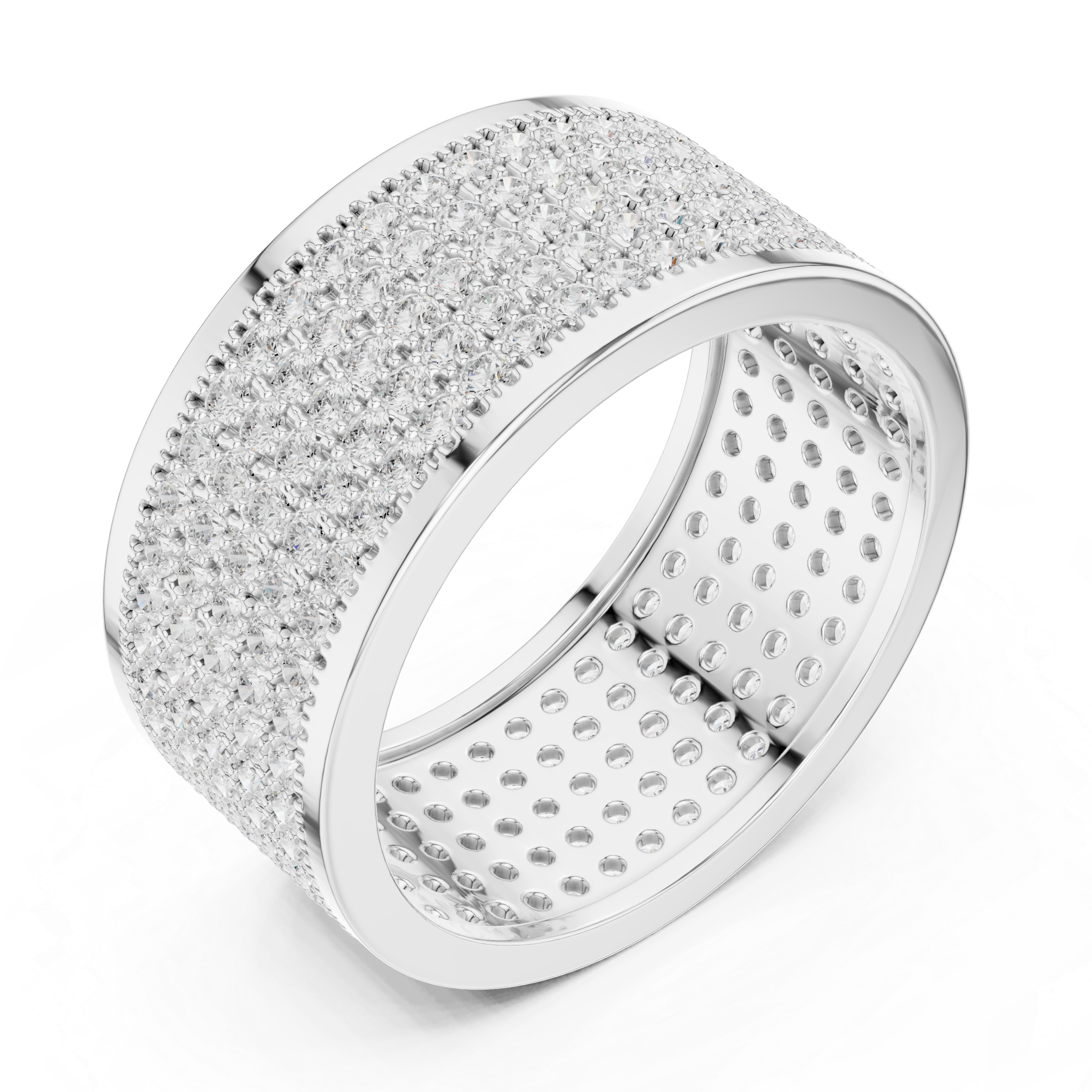Diamond Pavé Men's Wide Band Ring