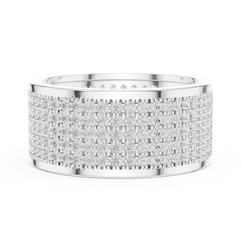 Diamond Pavé Men's Wide Band Ring