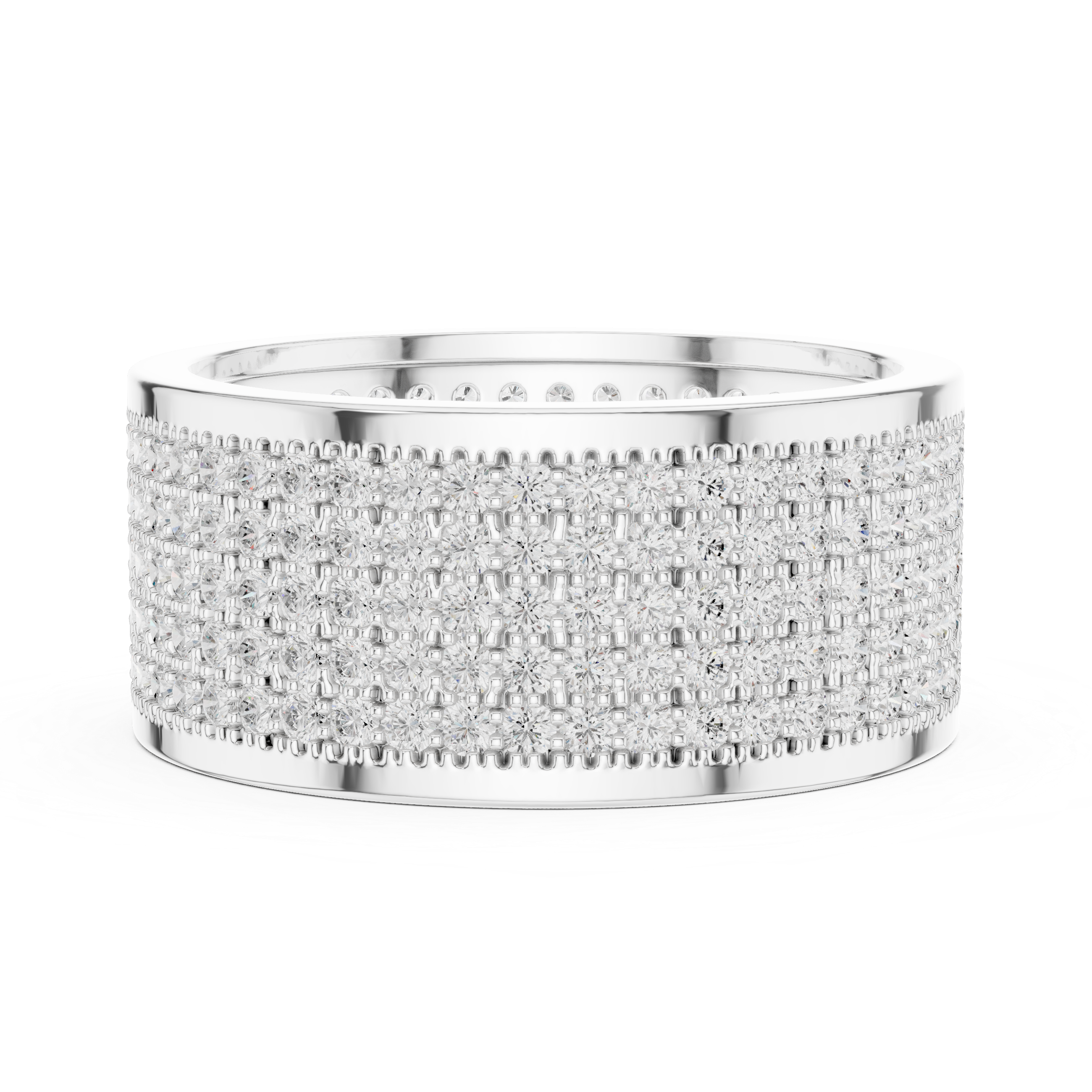 Diamond Pavé Men's Wide Band Ring
