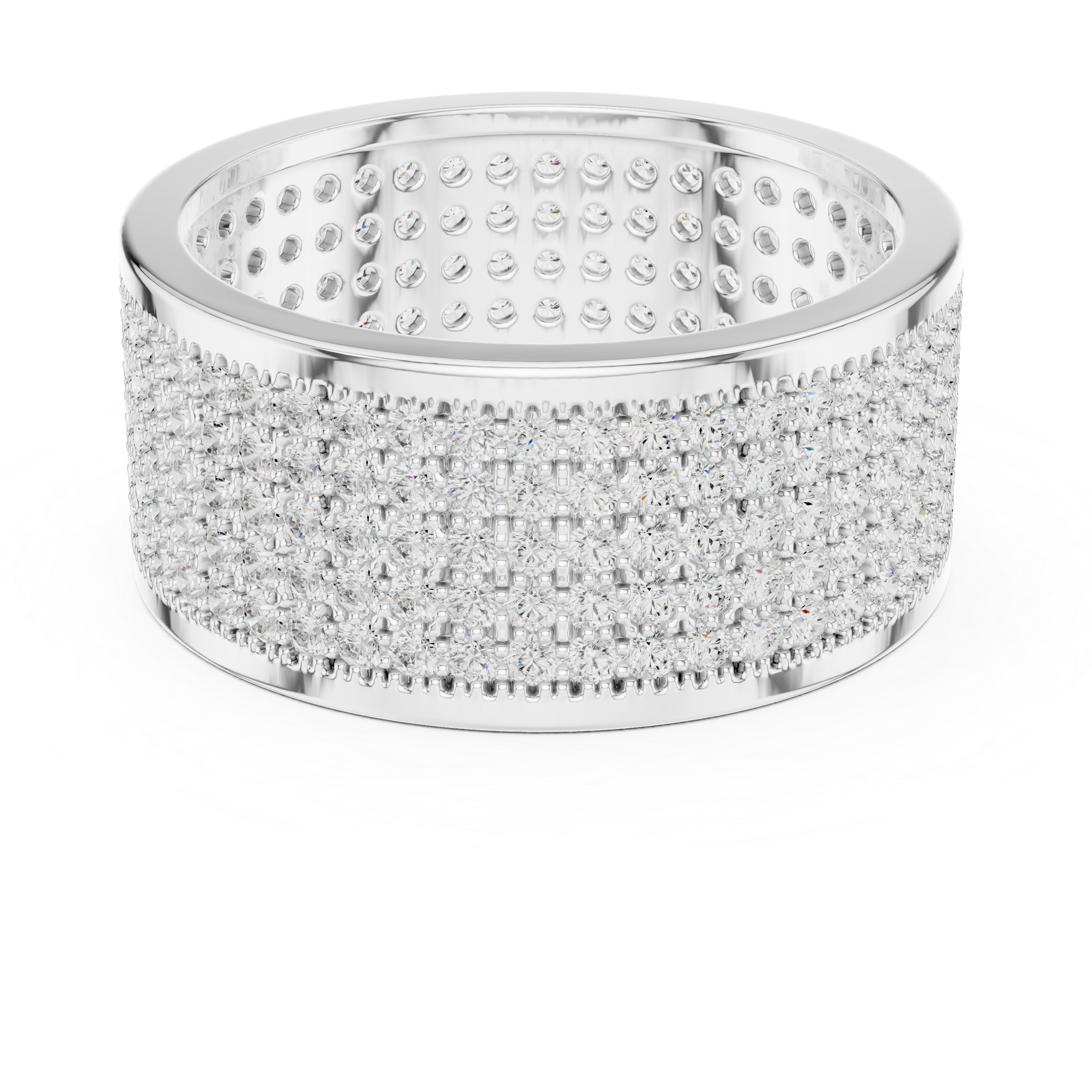 Diamond Pavé Men's Wide Band Ring