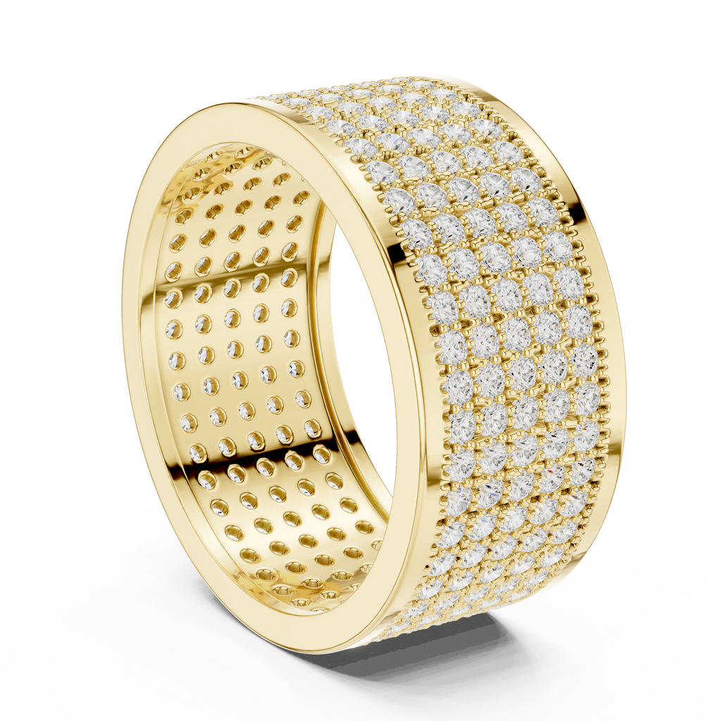 Diamond Pavé Men's Wide Band Ring