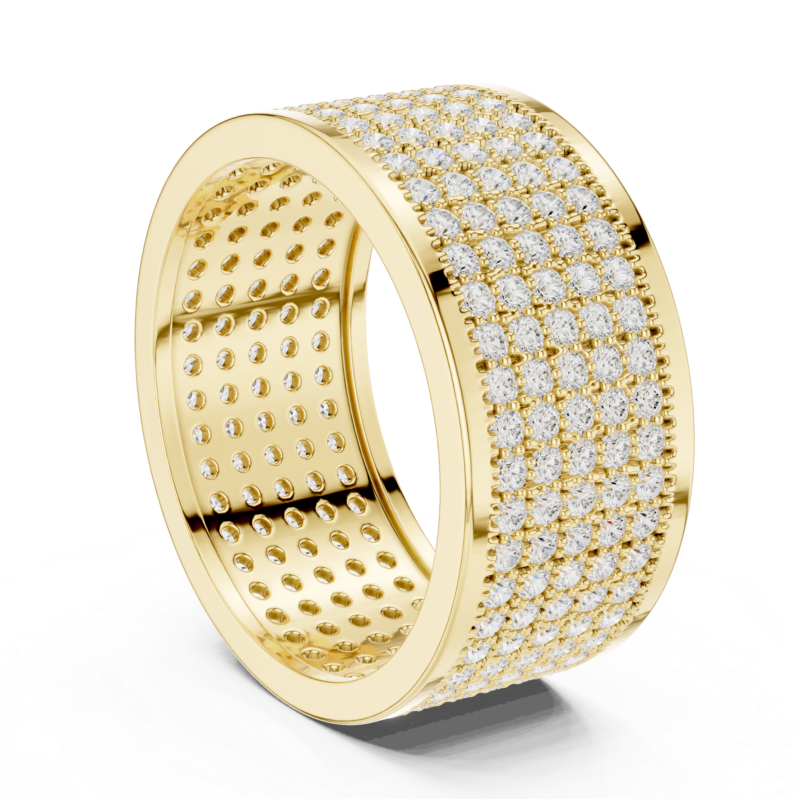 Diamond Pavé Men's Wide Band Ring