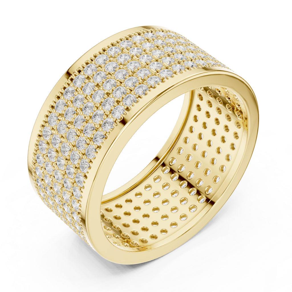 Diamond Pavé Men's Wide Band Ring