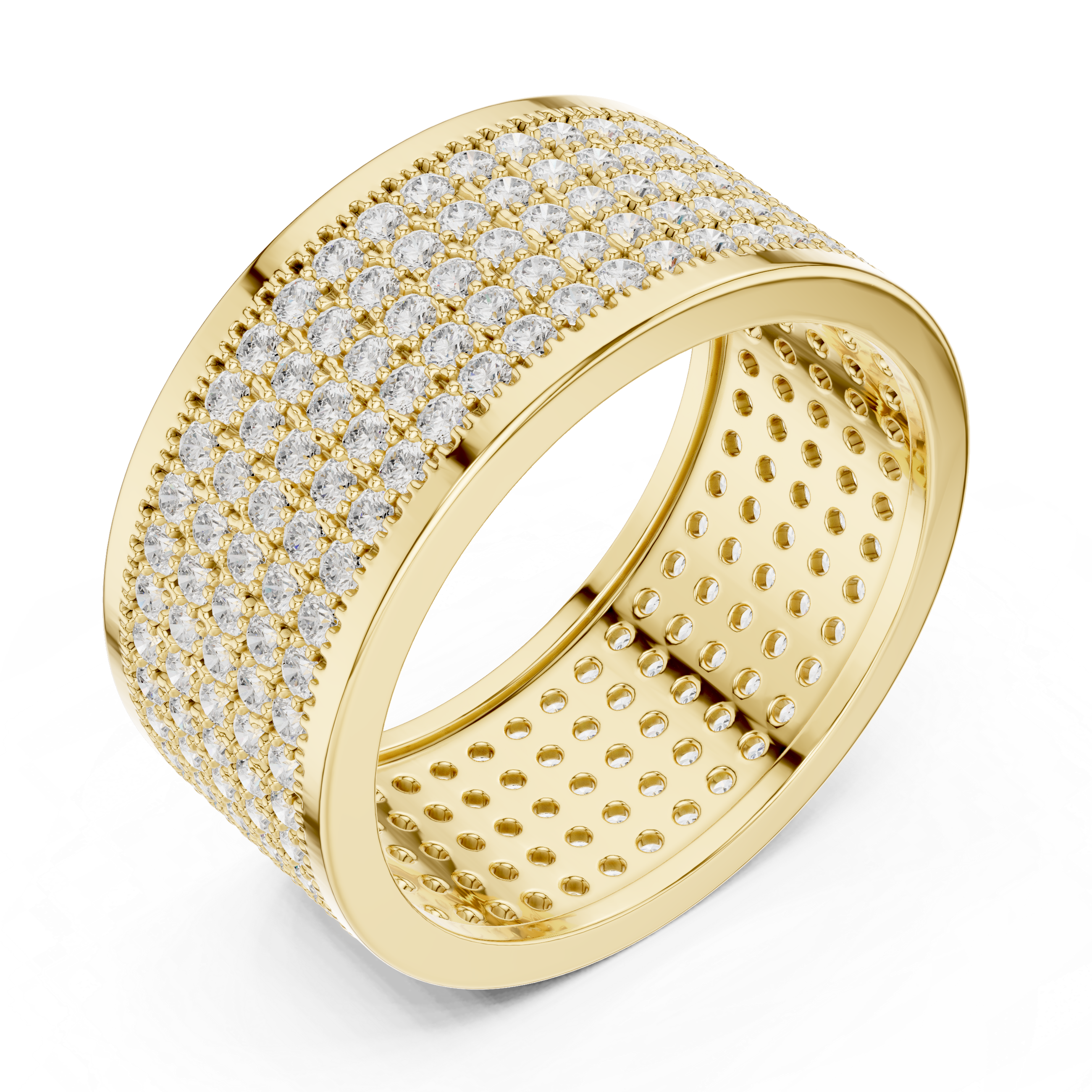 Diamond Pavé Men's Wide Band Ring