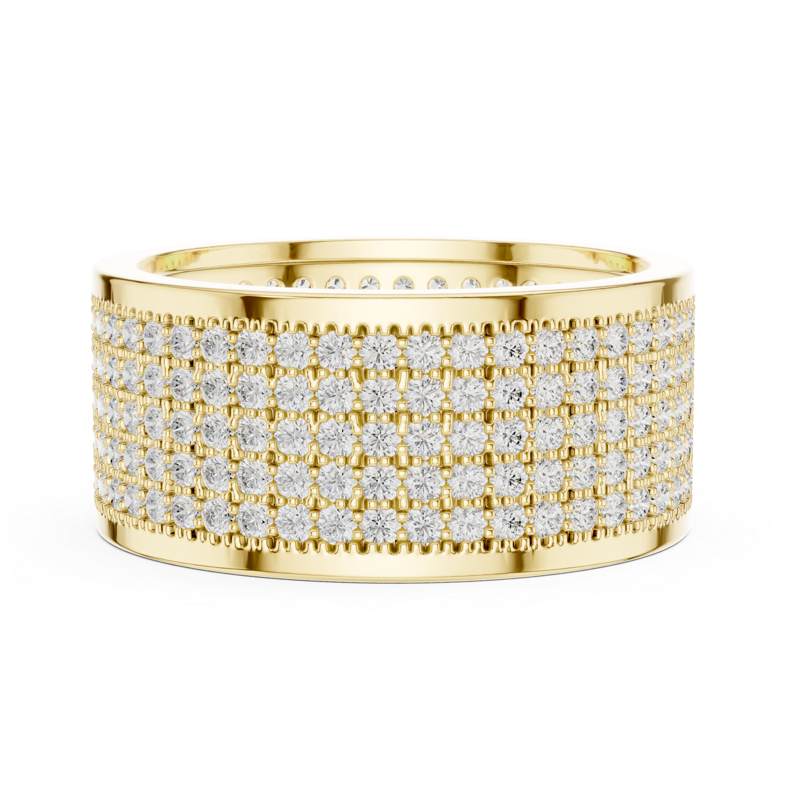 Diamond Pavé Men's Wide Band Ring