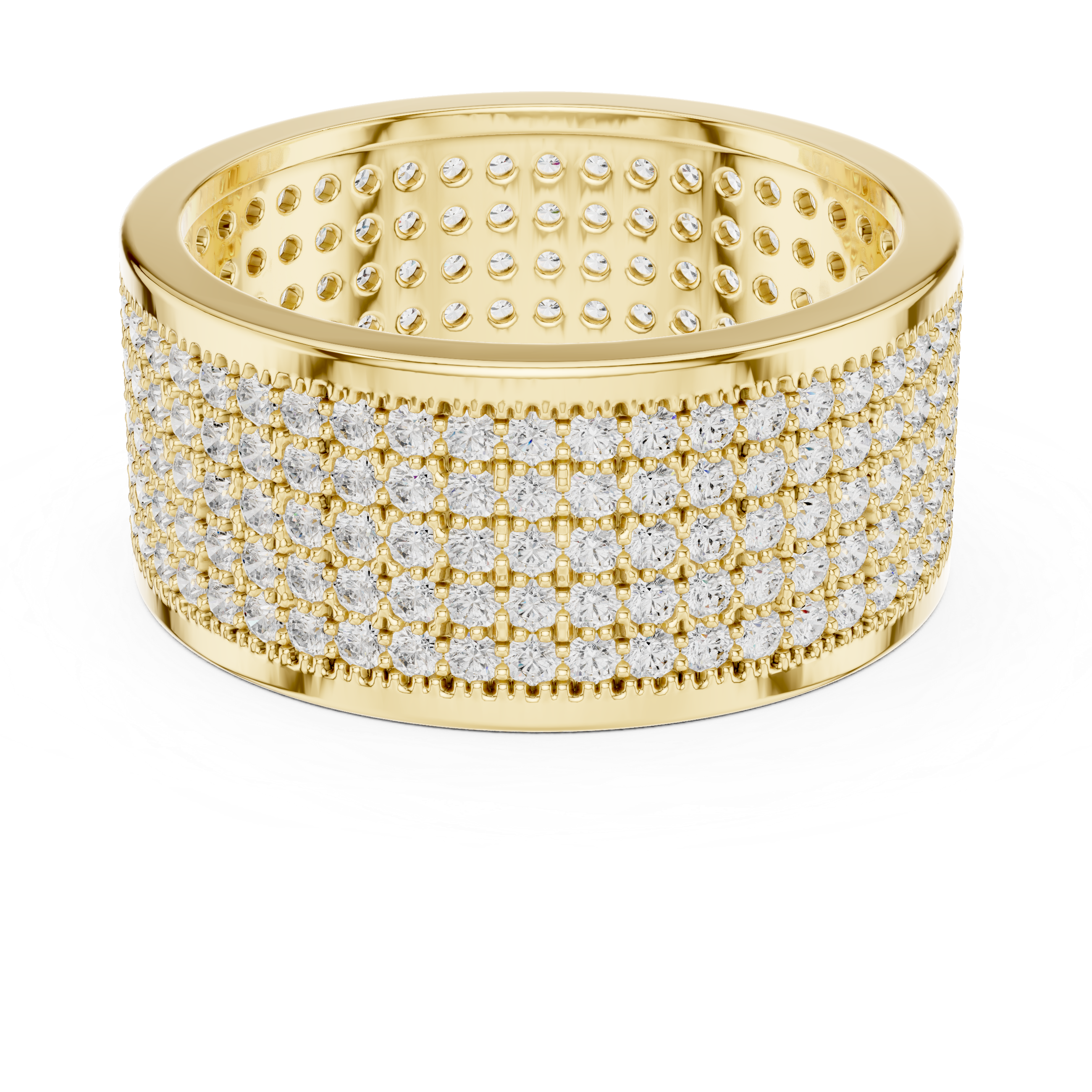 Diamond Pavé Men's Wide Band Ring