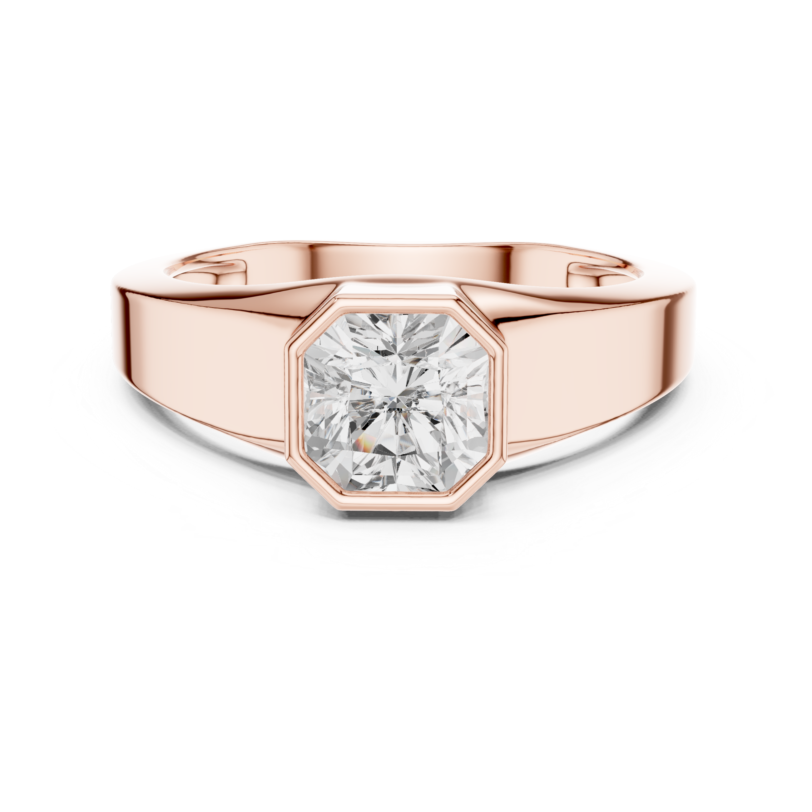 Radiant Cut Diamond Men's Signet Ring