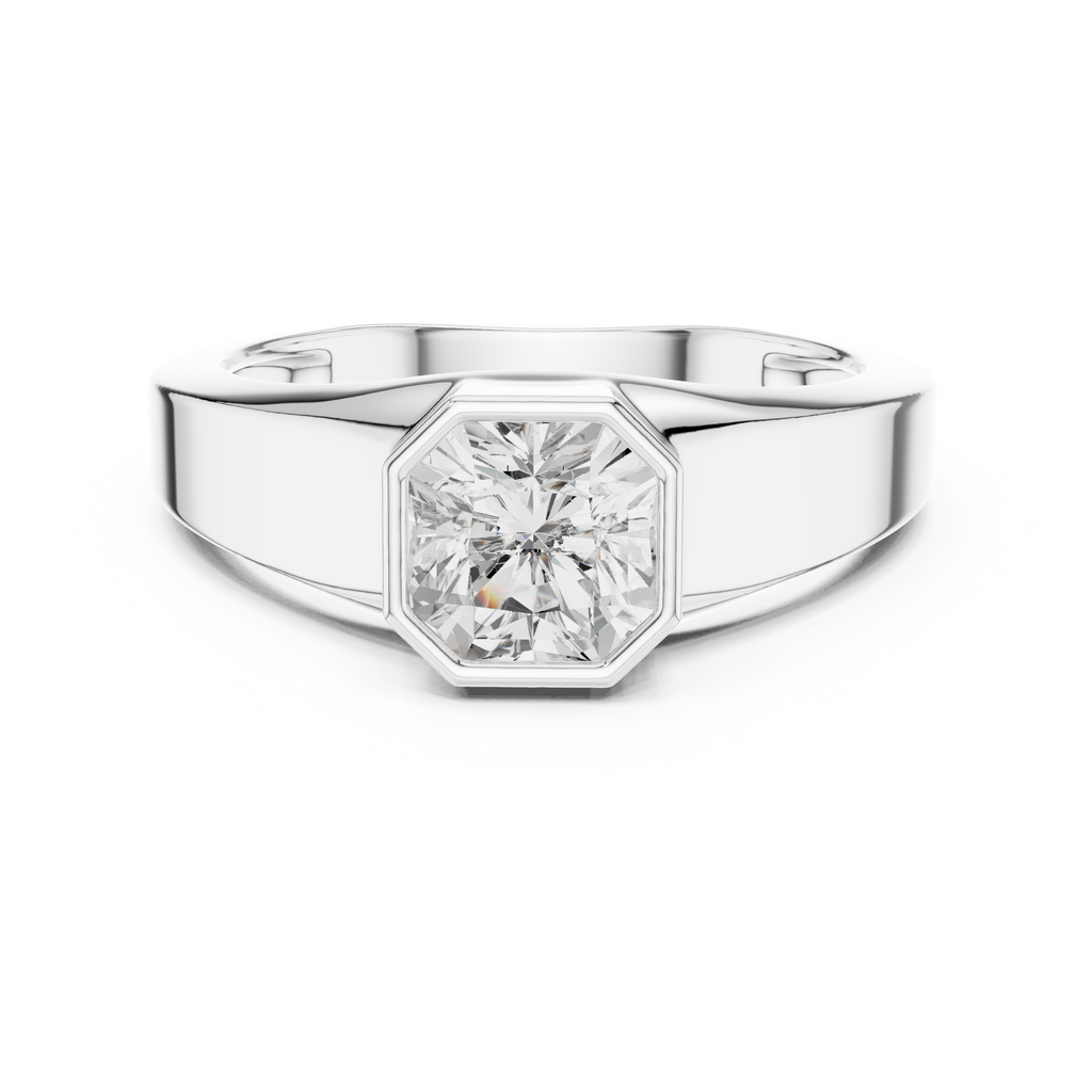 Radiant Cut Diamond Men's Signet Ring