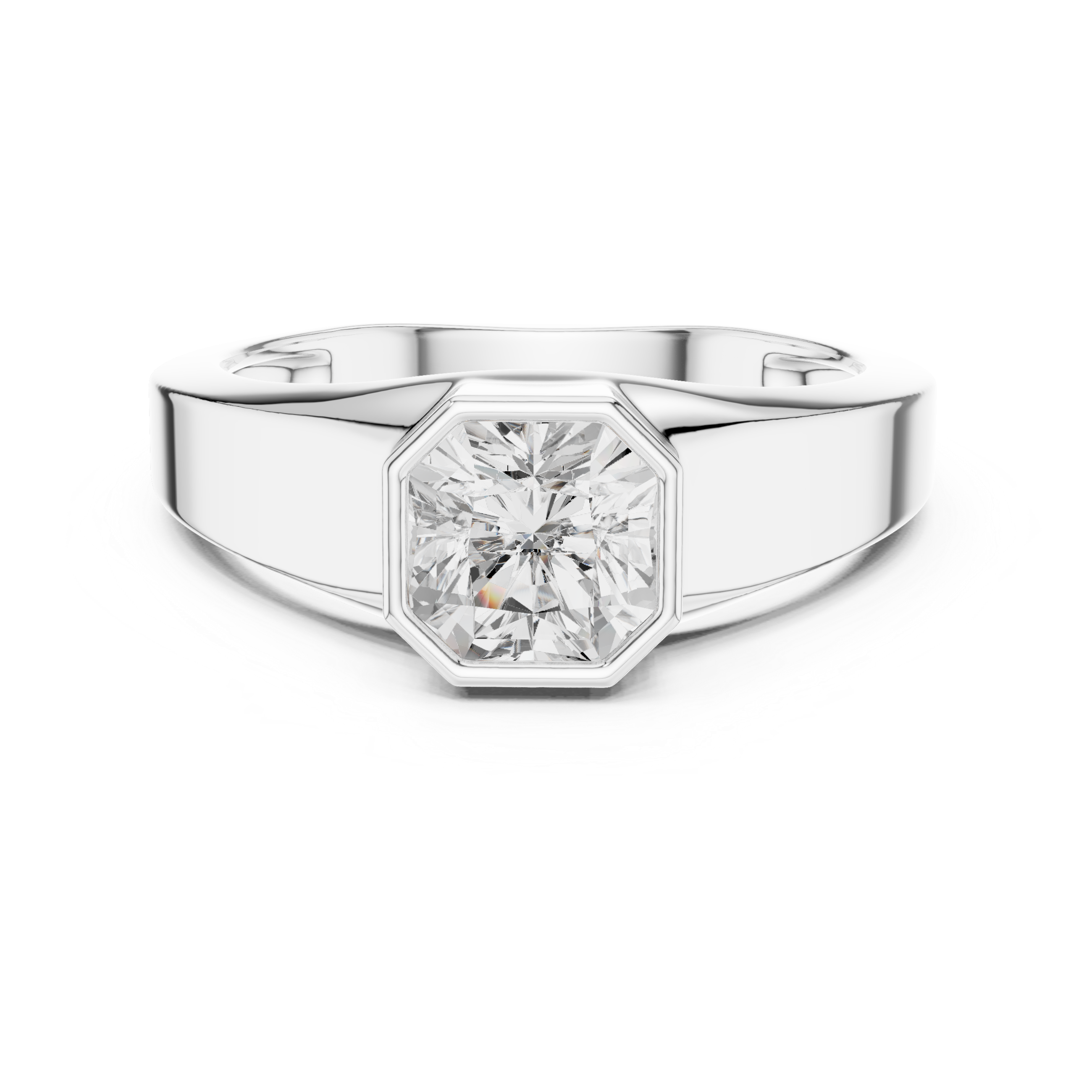 Radiant Cut Diamond Men's Signet Ring