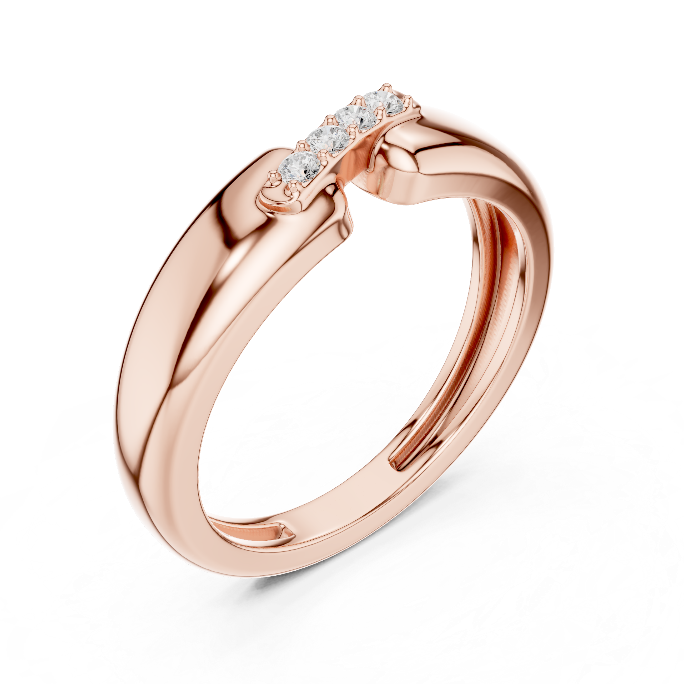 Four Stone Diamond Men's Open Band Ring