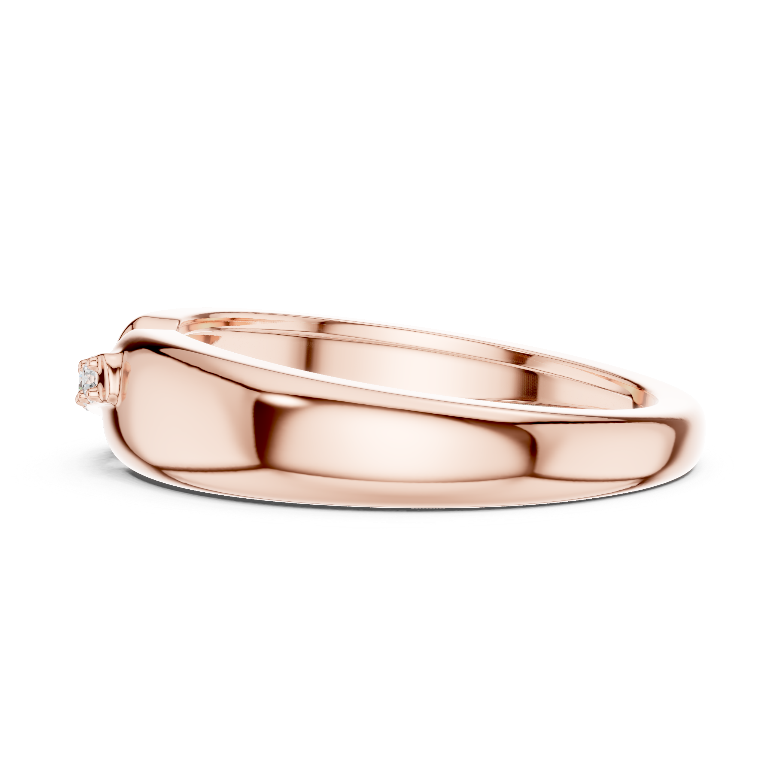 Four Stone Diamond Men's Open Band Ring