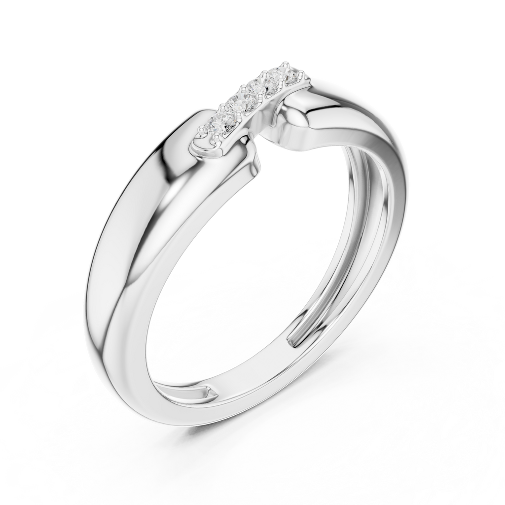 Four Stone Diamond Men's Open Band Ring