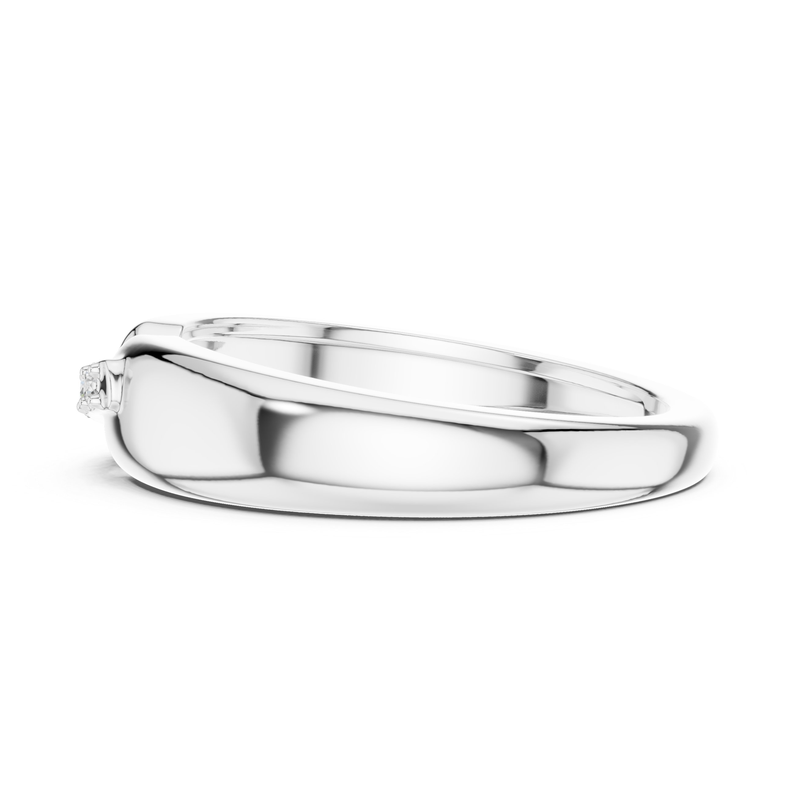 Four Stone Diamond Men's Open Band Ring