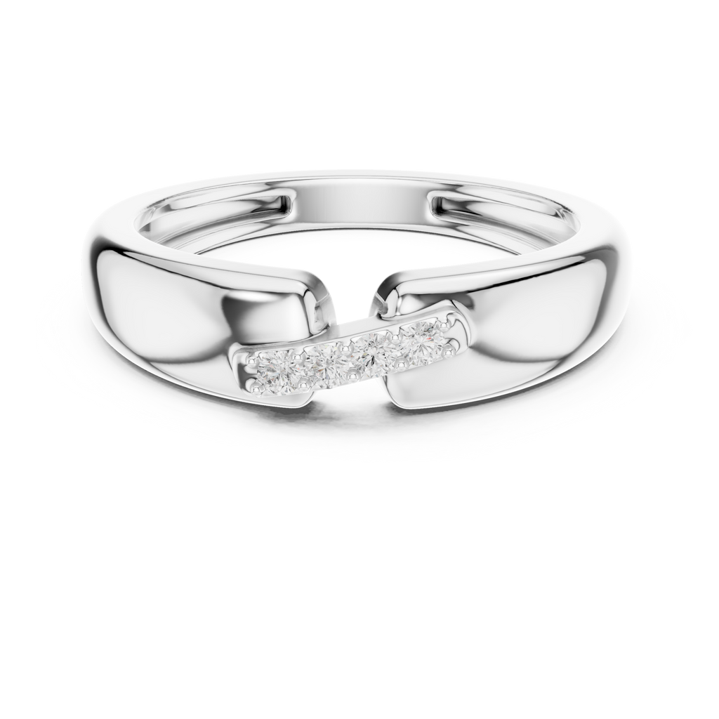 Four Stone Diamond Men's Open Band Ring