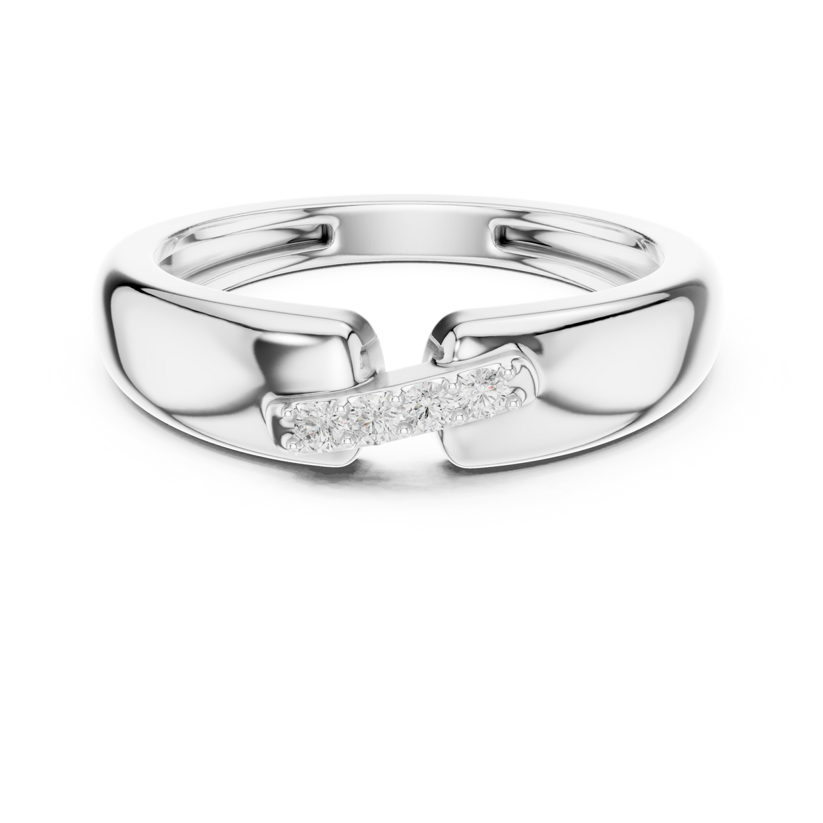 Four Stone Diamond Men's Open Band Ring — Jewelix Atelier