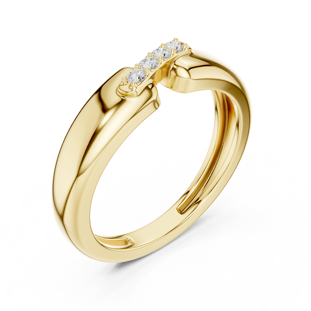 Four Stone Diamond Men's Open Band Ring