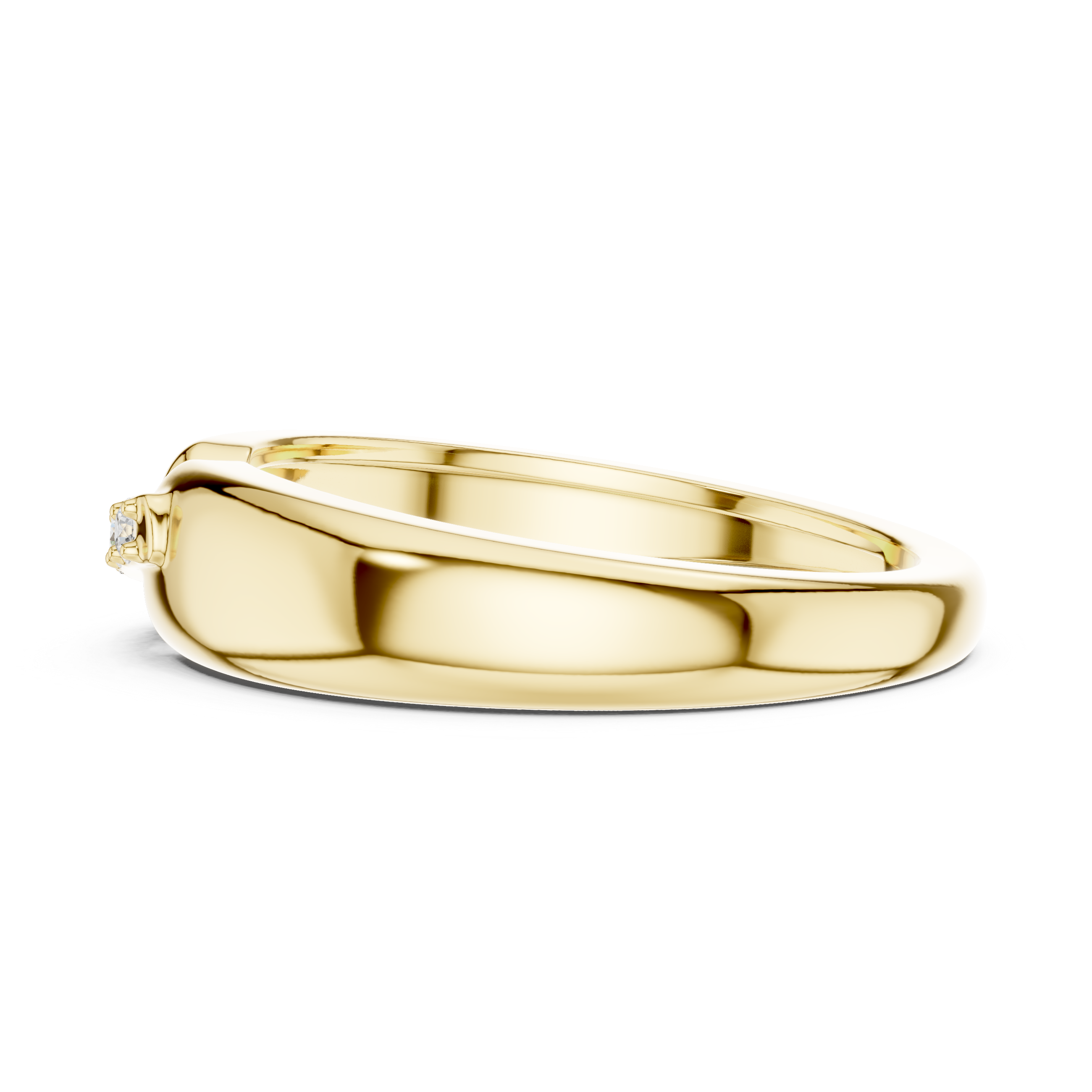 Four Stone Diamond Men's Open Band Ring