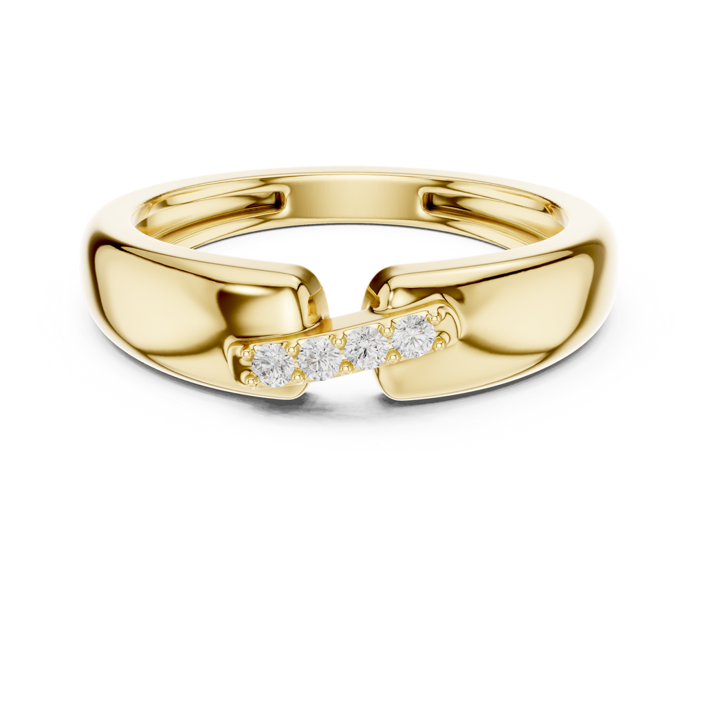 Four Stone Diamond Men's Open Band Ring
