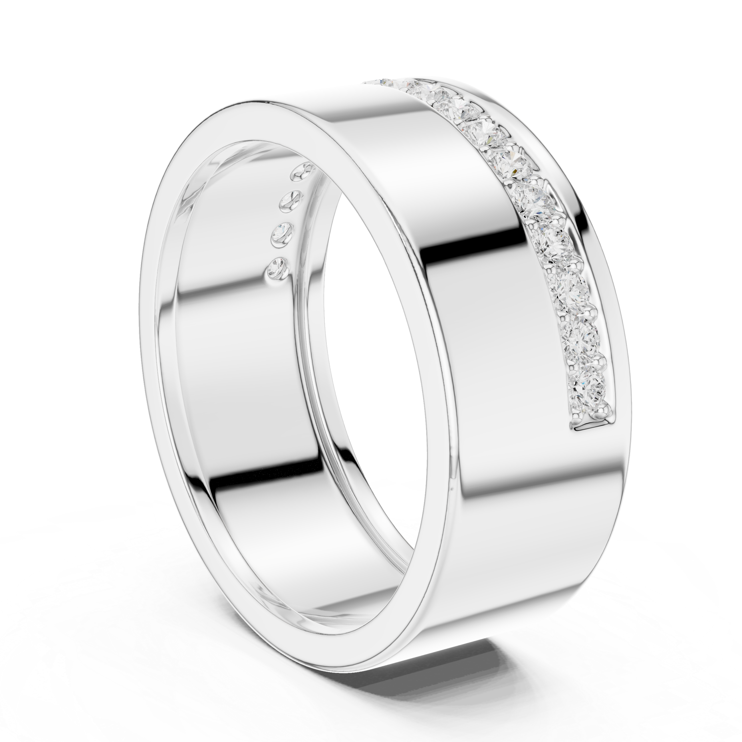 Diamond Pavé Men's Wedding Band