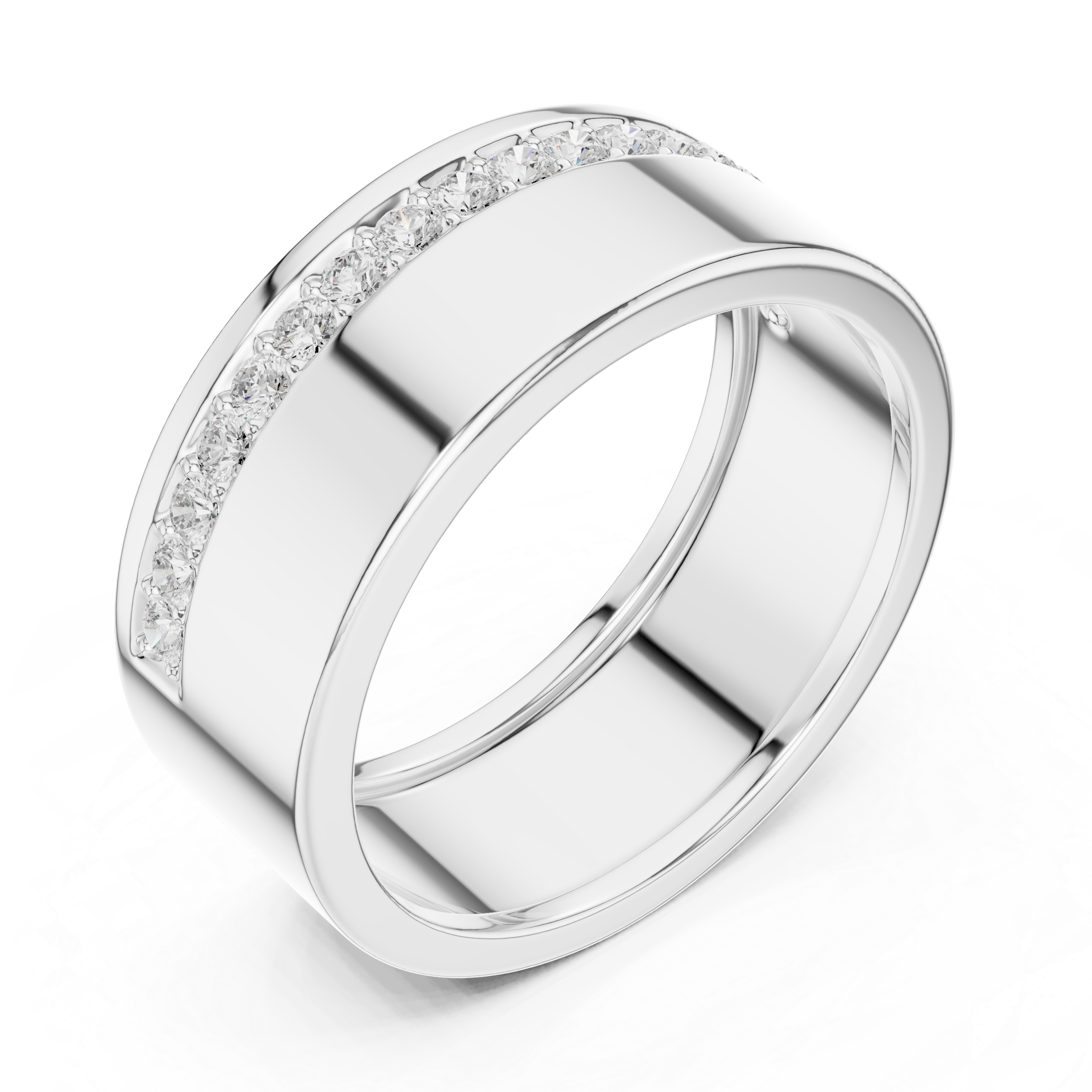 Diamond Pavé Men's Wedding Band